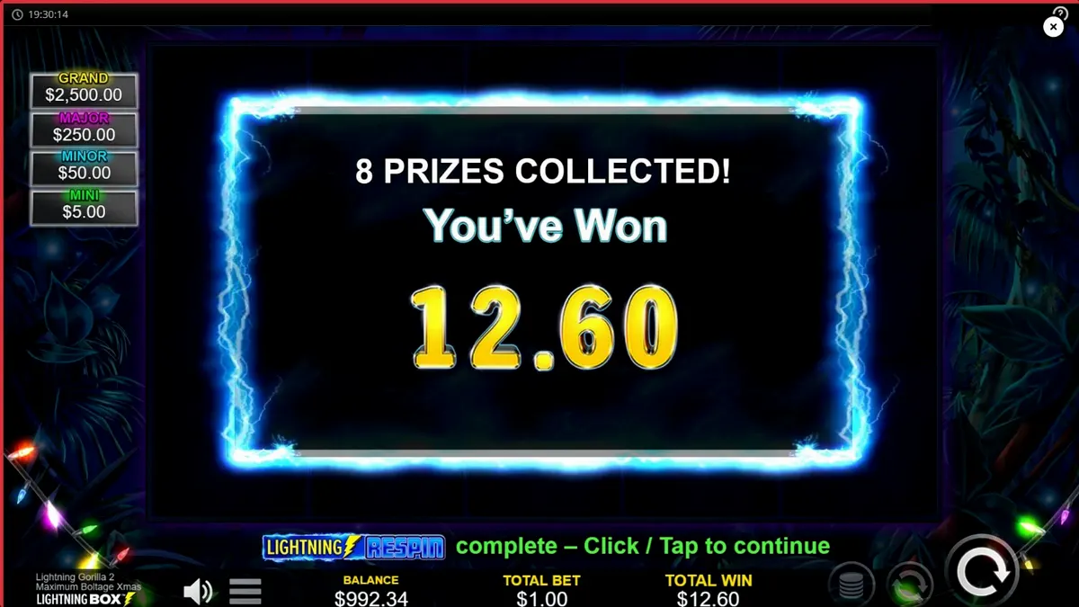 Lightning Gorilla 2 Xmas slot com tema de selva natalina